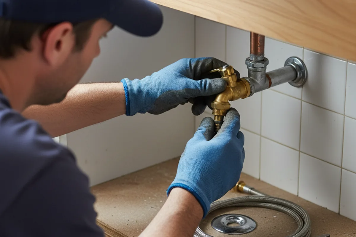 Shutoff valve and fitting work during Burst Pipe Repair in Cazenovia